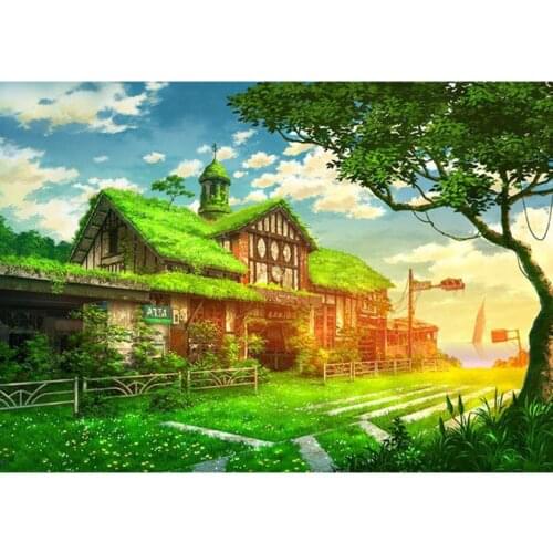 DIY Diamond Painting Thatched Cottage Cross Stitch Wall Art Picture For Living Room Home Decoration Frameless JX670