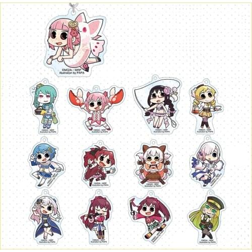 Anime Puella Magi Madoka Magica Acrylic Keychain Kaname Akemi Homura Bags Pendant Keyring Fashion Decor Collection Cute