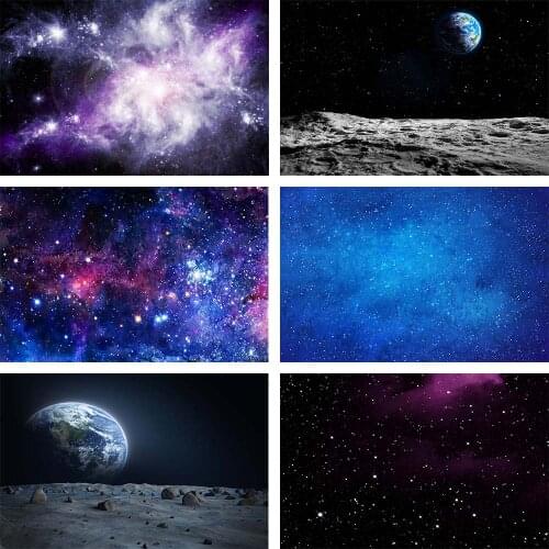 Photography Background Starry Sky Moon Night Star Shiny Glitter Child Birthday Party Backdrop For Photo Studio Photophone Shoot