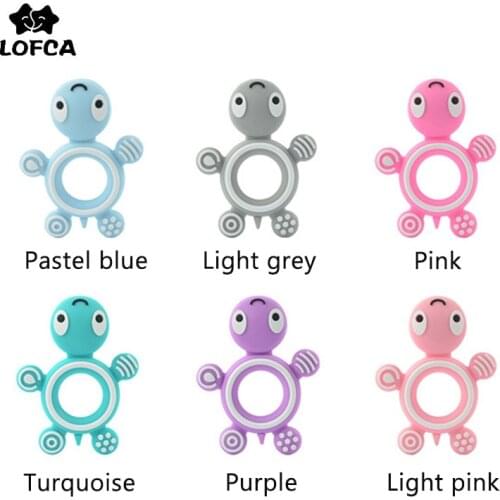 LOFCA Baby Teether Silicone Turtle Food Grade Silicone BPA Free Baby Teething Toys DIY Nursing Pacifier Chain Necklace Making