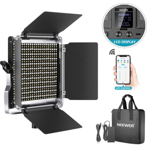 Neewer 528 LED Video Light, Dimmable Bi-Color Photography Lighting Kit with APP Intelligent Control System, Professional