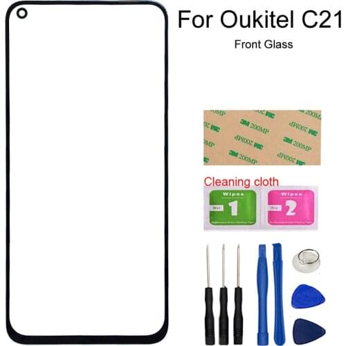 New Mobile Front Glass Panel For Oukitel C21 (No Touch Screen) Outer Glass Panel Cover Phone Repair Sets