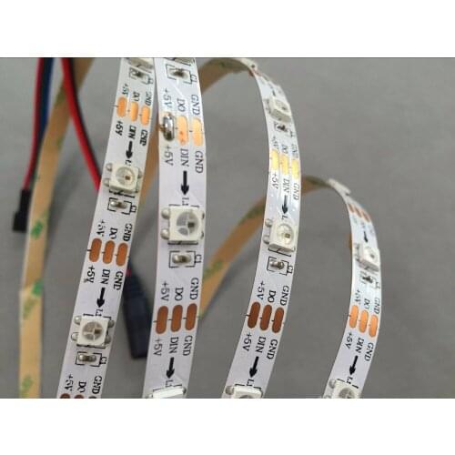 5m 34LEDs/m DC5V addressable WS2812B led pixel strip,non-waterproof;IP33,with 34pixels;WHITE PCB;RGB full color