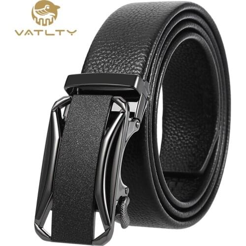 VATLTY Official authentic mens business belt hard metal buckle high quality soft leather belt for mens fashion mens suit belt