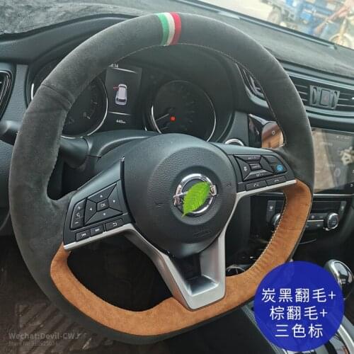 Hand-stitch Premium suede steering wheel cover for Nissan Sylphy Qashqai Teana Tiida Murano X-TRAIL Auto parts car accessories