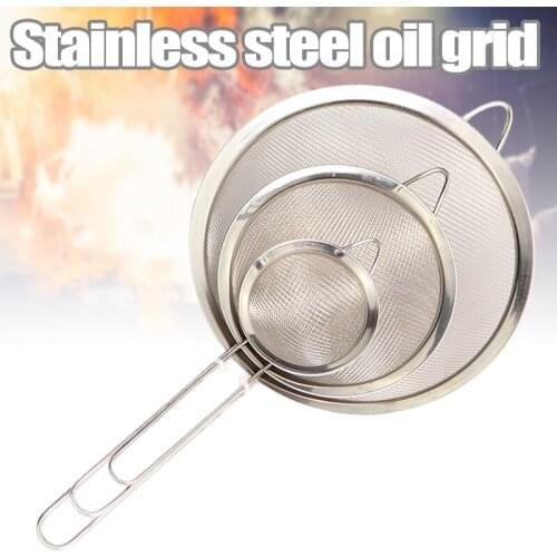 3PCS Stainless Steel Fine Mesh Sieve Strainer Kitchen Sifter with Long Handle and Hang Hole for Tea Coffee Flour Filter FP8