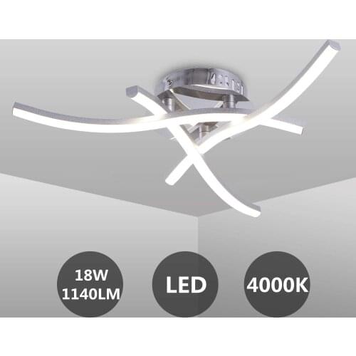 Modern LED to absorb dome light, waveform integrated 3 x6w module, 1.140 Lm, 3000 k, warm white bedroom