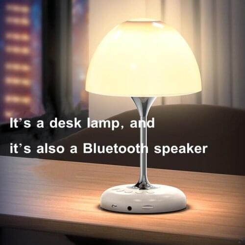 Led Table Lamp USB Rechargeable Bluetooth Speaker Desk Lamp Hands Free Call FM Radio Eye Protection Bedroom Bedside Night Light