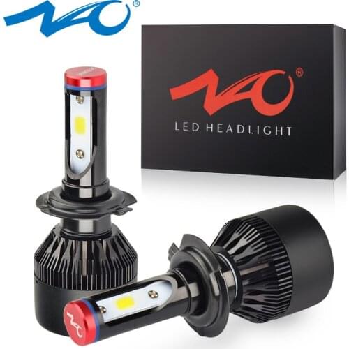 NAO H7 H4 LED Headlight H11 HB4 Fog Light H8 HB3 H9 Auto Blub 9006 9005 12V White 60W 6400Lm Turbo Fan Lamp Car Accessories