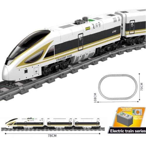 KAZI High-Tech Battery Powered Electric City passenger High Speed Train Rail Track sets Building Blocks Bricks kids DIY Toys