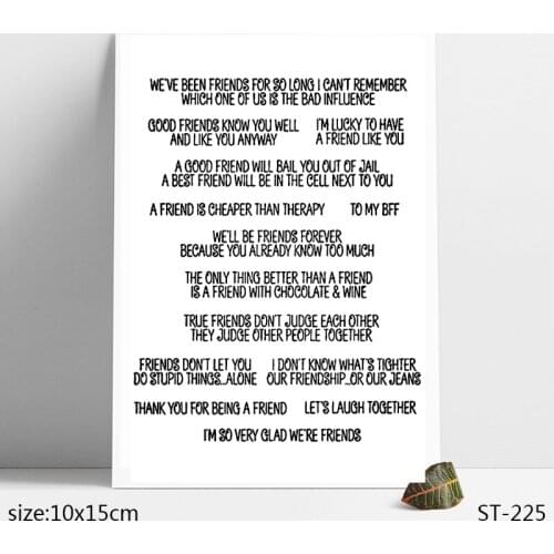 ZhuoAng Precious Friendship Clear Stamps/Seals For DIY Scrapbooking/Card Making/Album Decorative Silicon Stamp Crafts