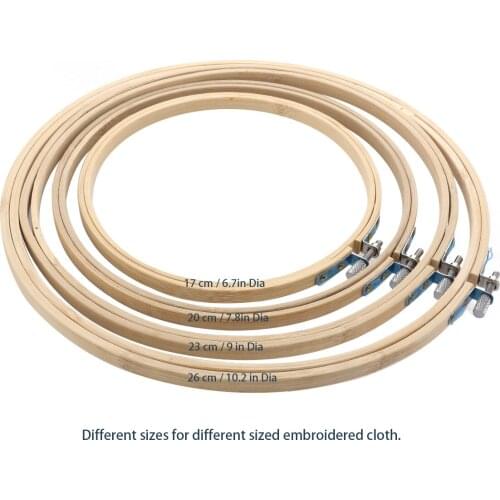 1Pcs 10-40cm Embroidery Hoops Cross Stitch Hoops Adjustable Bamboo Circles for Sewing, Needlework, Quilting, Craft DIY