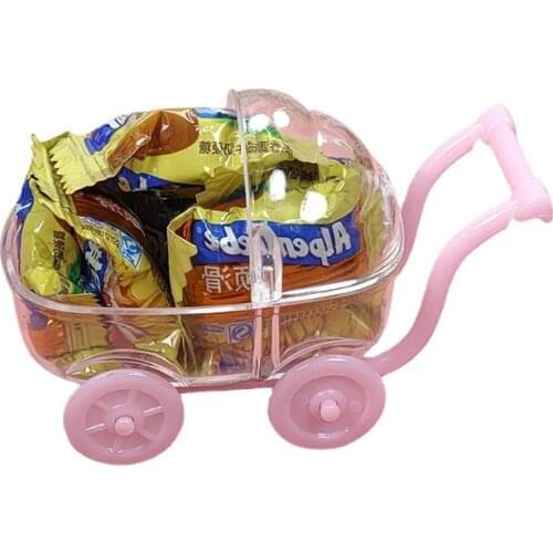 12pcs Plastic Gift Box Baby Carriage Shape Candy Box Baby Shower Birthday Favor Storage Sweet Box for Wedding Birthday Party
