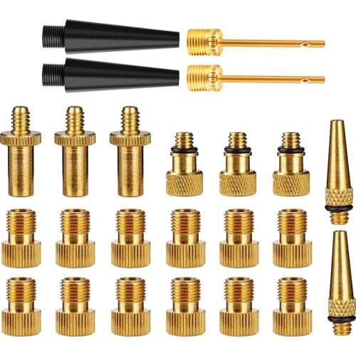 24 Pieces Bicycle Valve Adapter Bike Gas Filling Needle Air Pump Compressor Connection Dystems Durable Bicycle Accessories