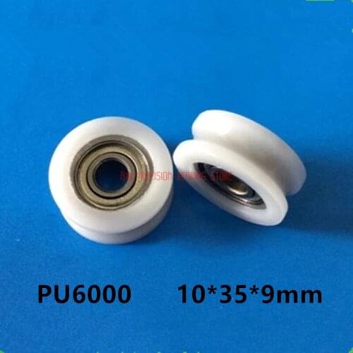 6000 U Groove Concave POM Nylon Plastic Wrapped Bearing Inner Diameter 10*35*9mm Groove Pulley