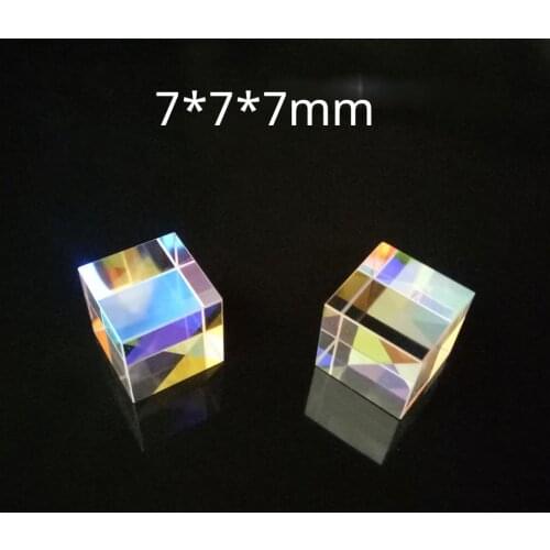 7*7*7mm Cubic Science Cube Optical Prisma Photography with Hexahedral Prism Home Decoration Prism Glass