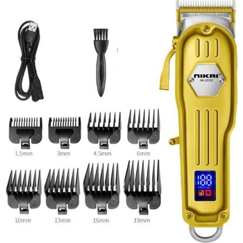 Cordless electric hair trimmer rechargeable hair clipper LCD haircut beard trimmer hair cutter oil head white engraving