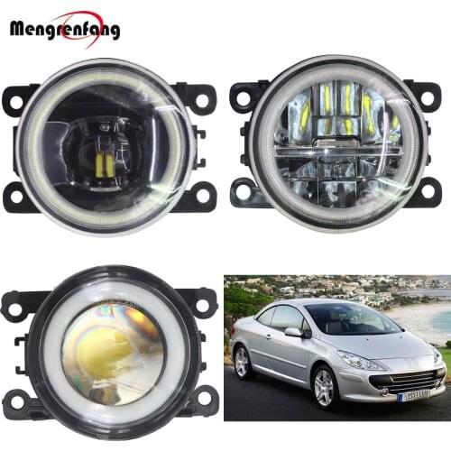 2 Pieces Car Fog Light H11 LED Bulb Halo Ring Angel Eye Daytime Running Light DRL 12V Styling For Peugeot 307 2002-2008
