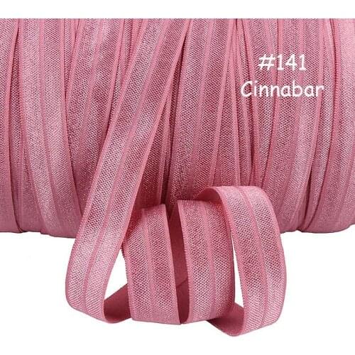 Free shipping #141 cinnabar foe elastic ribbon, more than 100 colors 5/8" solid color foe elastic ribbon for hair accessories