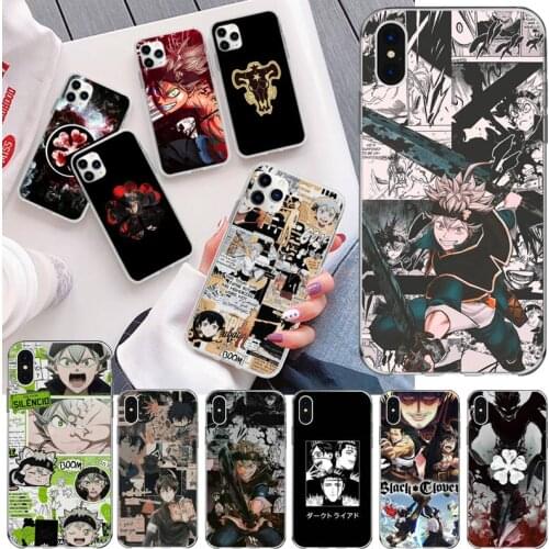 Black Clover Anime Asta Phone Case For iphone 12 11 Pro Max Mini XS Max 8 7 6 6S Plus X 5S SE 2020 XR Silicone Soft Cover