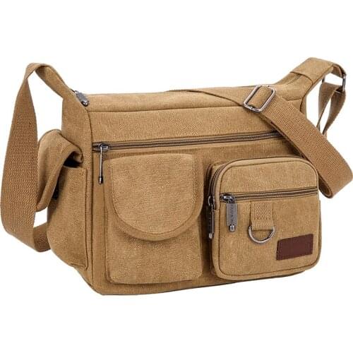 Retro Business Casual Fashion Outdoor Canvas Backpack Large Capacity Messenger Shoulder Bag
