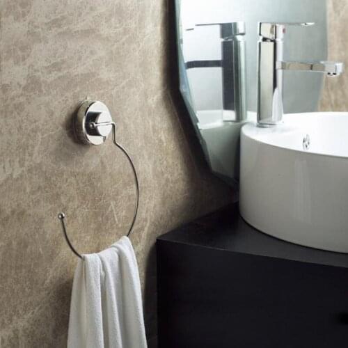 Bathroom Toilet Towel Bars No Trace Vacuum Sucker Stainless Steel Ring Towel Rack Hanging Towels Hanger Convenient Storage