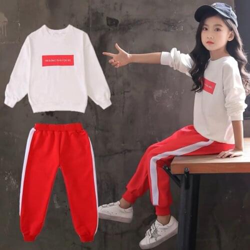 Children Clothing 2020 Autumn Girls Clothes Set Long Sleeve T-shirts+Pants Girls Sport Suits Teen Kids Clothes 5 6 8 10 12 Years