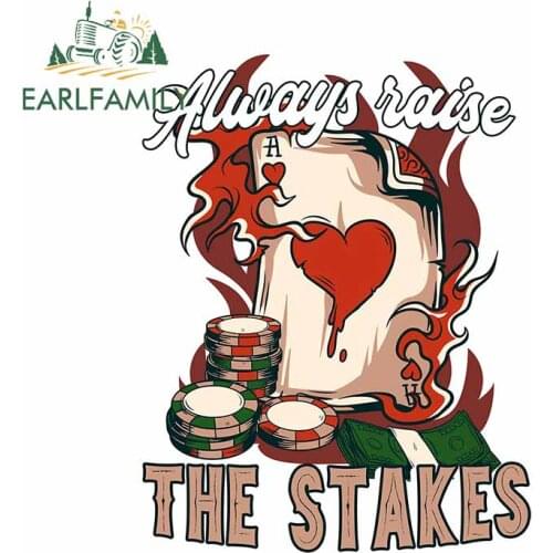 EARLFAMILY 13cm x 10.2cm For Poker Ace Car Stickers Fashion Fine Decal Vinyl Material Scratch-Proof Bumper For JDM SUV RV