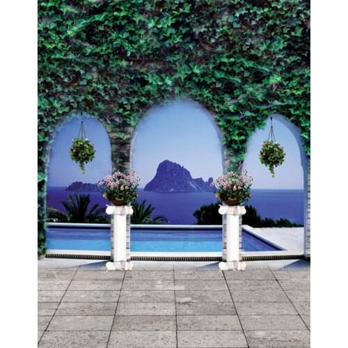 Door Green Leaf Photography Backdrops Photo Props Studio Background 5x7ft
