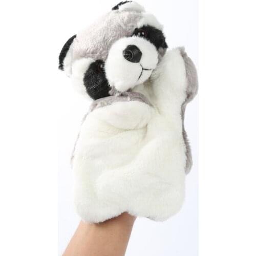 Children Animal Hand Puppet Plush Toy Large Plush Raccoon Doll Hand Puppet Baby Storytelling Education Toy Gifts