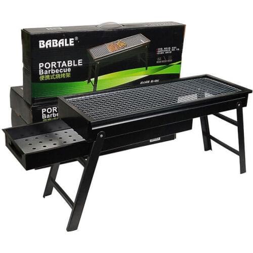 China Korean Cast Iron Folding Portable Outdoor Camping Picnic Smoker Burner Oven Foldable Charcoal Barbecue BBQ Grill N