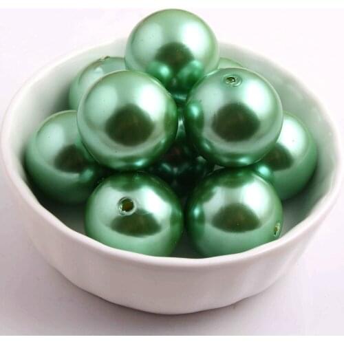 Kwoi vita A34 lime color Chunky Fashion 20mm acrylic 100pcs a lot Imitation Pearl beads for kids Beaded Jewelry
