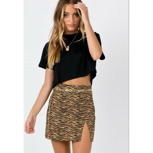 Summer Women Skirts 2019 New Women Summer Casual Elastic High Waist Skinny Leopard Print Short A-lined Skirts