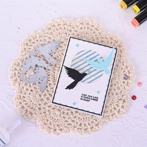 3 PCS Flying Bird Metal Cutting Dies For Diy Scrapbooking Material Craft Stencil Templates Giftcard Die Cutter New Arrivals
