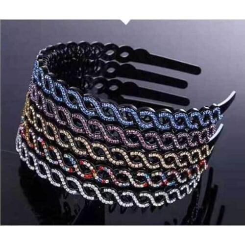 Fashion New simple elegant luxury Anti-skid pearls headband with teeth rhinestones Hairband for Woman Girls Hair Headwear