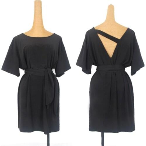 Latin Dress Lady Loose Short Sleeve Sexy Backless Salsa Tango Cha Cha Rumba Samba Dance Performance Clothing Women DNV13427