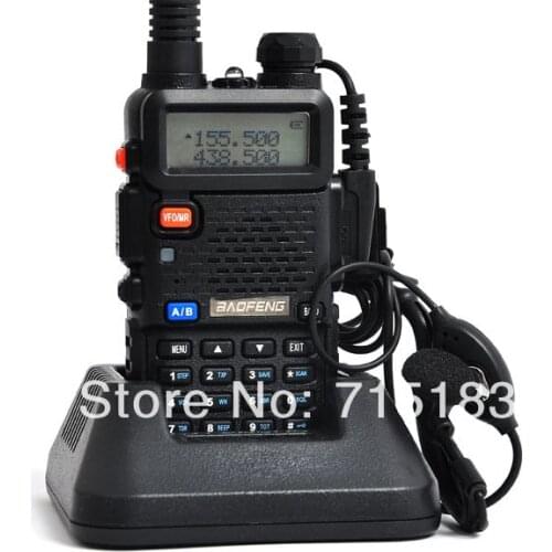 Portable BAOFENG UV-5R Walkie Talkie 136-174/400-520Mhz Dual Band UHF/VHF 2 Way Radio amateur radio UV5R with free Earpiece