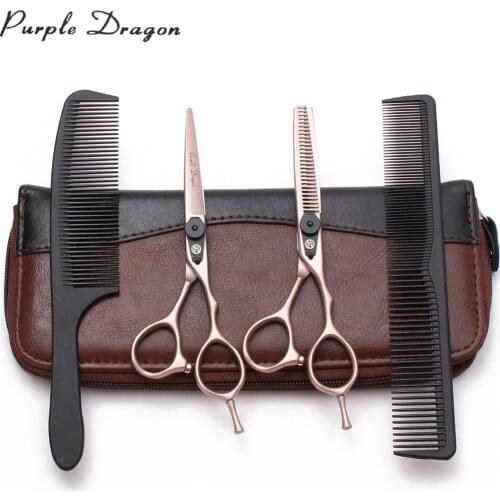 Z9015 6" Stainless Rose Gold Professional Hairdressing Scissors Cutting Shears Thinning Scissors Salon Hair Scissors Finger Rest