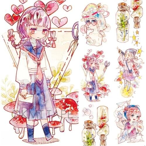 Happy Playing Girls Washi Tapes Bullet Journal Masking Tape Adhesive Tape DIY Scrapbooking Decorative Washi Stickers