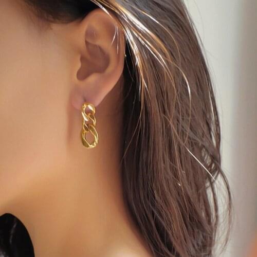 Vintage Earrings Punk Earrings for Women 2020 New Style Chain Earrings Simple Design Earrings Chain Metallic Geometric Jewelry