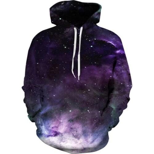 Hoodie spring new mens and womens fashion long-sleeved 3D printing universe Galaxy Harajuku sports pullover hip-hop clothing