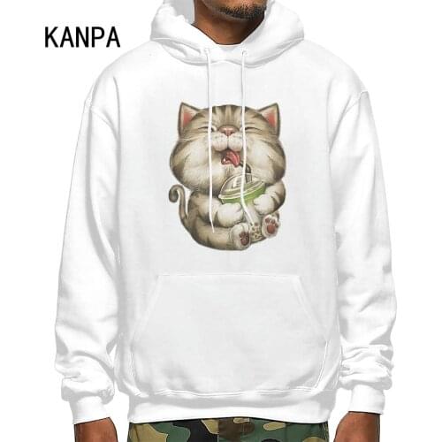 Hip-hop Funny Cat Hooded sweatshirts 2021 New Fashion Mens Hoodies Personality Pattern Print Hoody Men Workout Top Sweatshirts