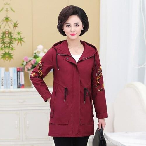 Fashion Long Trench Coats For Women 2019 Spring Autumn Windbreaker Outerwear Female Casual Hooded Coats Large Size 3XL 5XL M203