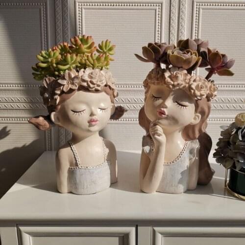 TT Little Girl Succulent Flower Pot Purple Pearl Old Pile Combination Plant Creative Jelly B Female Heart Pot Gift