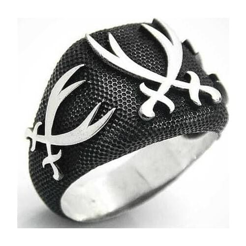 Jewelry Shop 3 Side Zulfiqar Sword Swordsman Silver Male Ring mr004