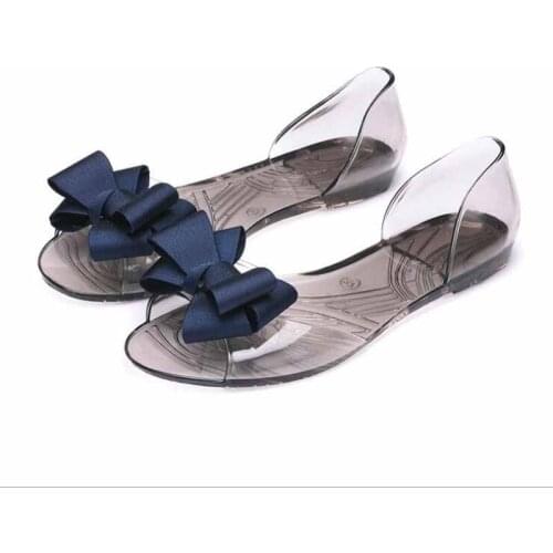 2019 hollow sandals PVC womens shoes pointed sweet ladies shallow mouth large size retro shoes summer style
