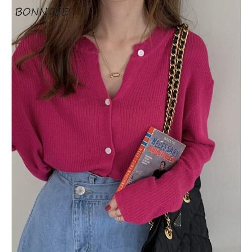 Sweaters Women Stripe Cardigan Korean Style Knitted O-Neck Long Sleeve Chic Spring Slim Female All-match Comfortable Knitwear