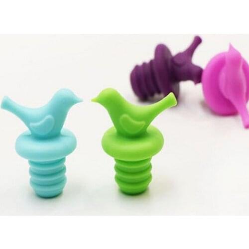 1PC Creative Bird Design Silicone Wine Stopper Bottle Caps Wedding Gift Wine Pourer Stoppers ELB 274