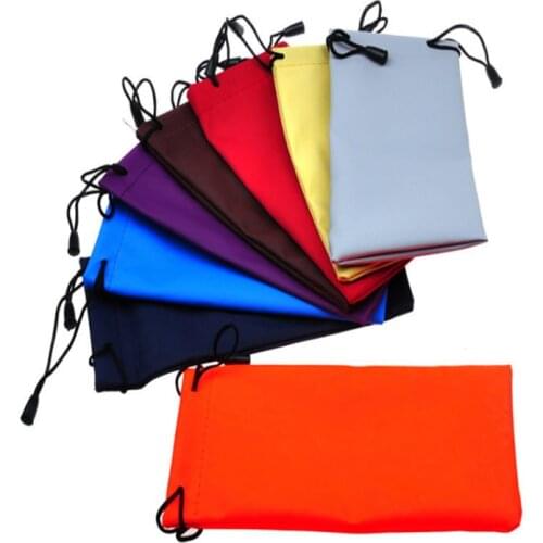 Sunglasses Bags Solid Color Drawstring Pouch Bags Myopia Customized Glass Case Eyewear Accessories Soft Eyeglasses Bag 1pcs