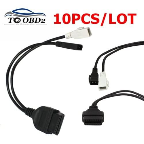 10PCS/LOT For AUDI 2+2 P For AUDI 2x2PIN 2P+2P to 16 Pin OBD 2 Car Diagnostic Cable 16pin OBD2 Vag Adapter Diagnostic Tools